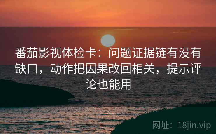 番茄影视体检卡：问题证据链有没有缺口，动作把因果改回相关，提示评论也能用