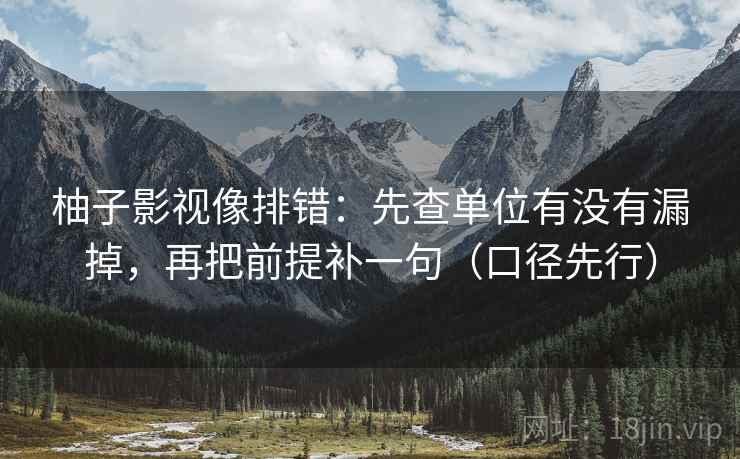 柚子影视像排错：先查单位有没有漏掉，再把前提补一句（口径先行）